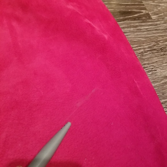 Vintage 70s Fuschia Suede Pencil Skirt Size Large - Picture 10 of 12